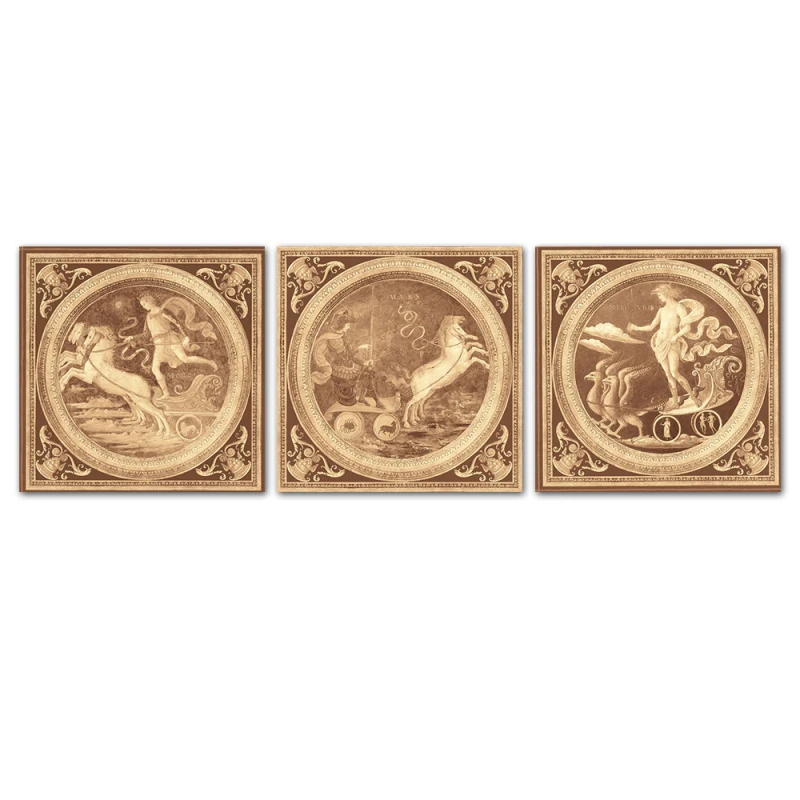 

3PCS Greek mythology Portraits of people Wall Vintage Oil Painting Prints on Canvas Landscape Pictures Home Decor Cuadros