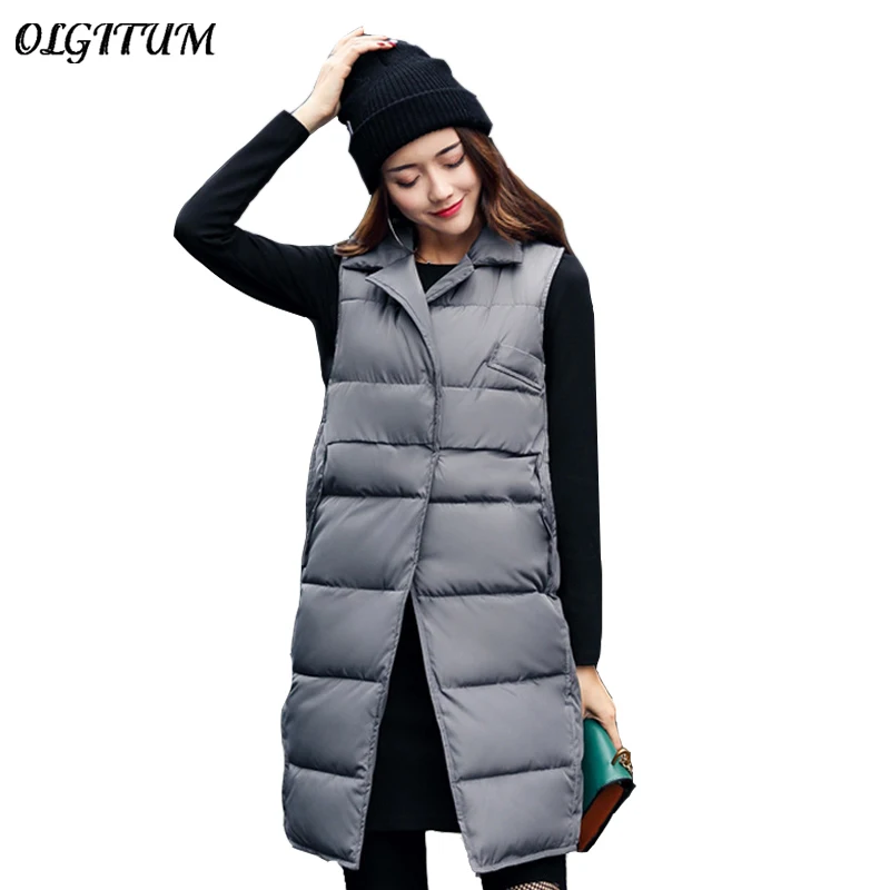 

Women Winter Vest Coat New Fashion Long Section Slim Down Cotton Jacket Thicken Warm Waistcoat 2019 Female Loose Vest Outwear