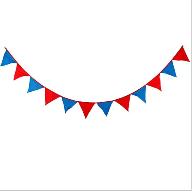 1PC 3 2m 12 Flags Banner Pennant Superman Style Cloth Party Decoration blue Red Pennants Bunting
