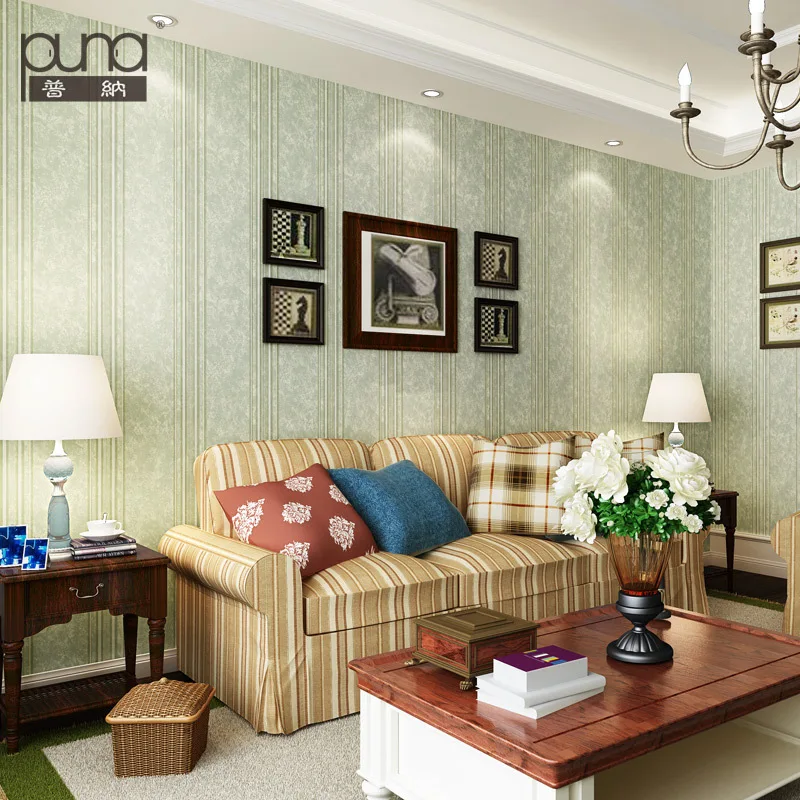 

beibehang wall paper vertical stripes non-woven American country retro style wallpaper warm living room bedroom backdrop