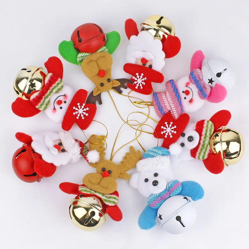 

8pcs Christmas Bell Santa Claus Dolls Hanging Drops Christmas Tree Ornaments Christmas Gift For Children Navidad Gifts