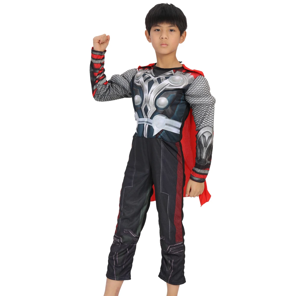 

Avengers Alliance Thunder Gods Dusk Role Playing Stage Costume with Cloak Fashion Personal Costume Muscle Boys Costume CS0011