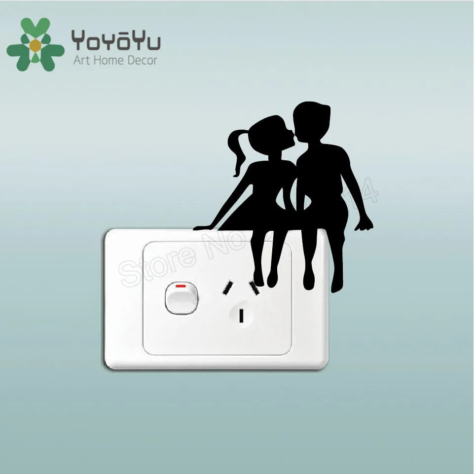 

Kissing Couple Silhouette Light Wall Decoration Vinyl Art Removeable Design Wall Sticker Beauty Fashion Ornament Decals LX34