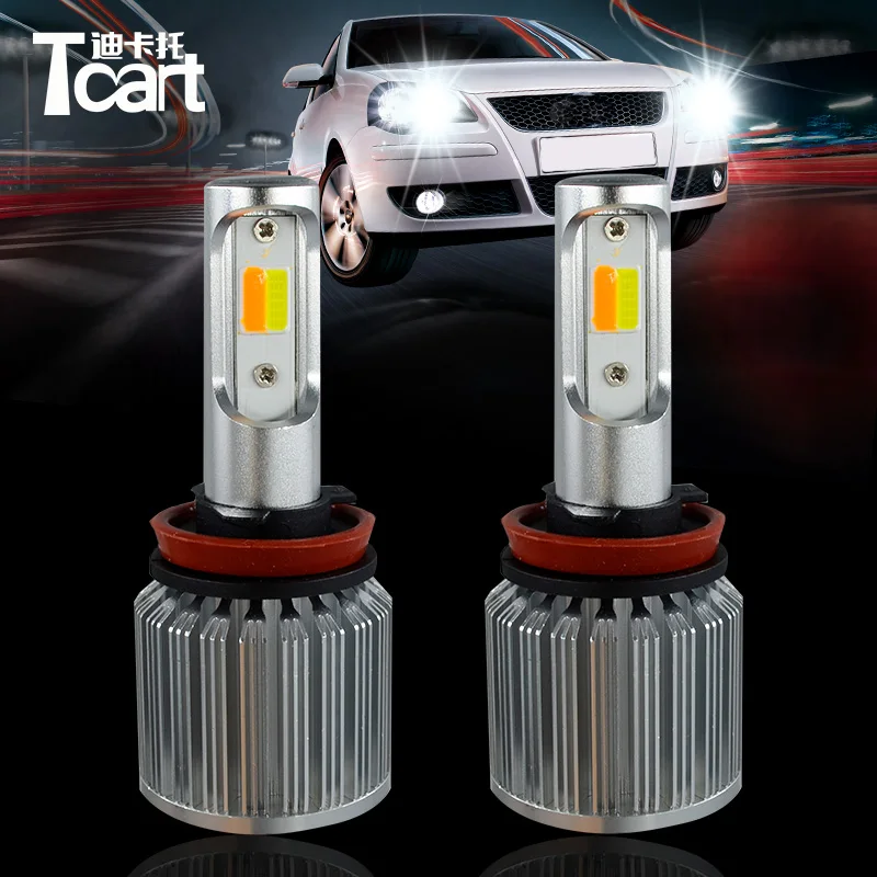 

Tcart 2Pcs 30W White and yellow color Led Fog Lights 9005 9006 H11 Car Leds Light for Toyota corolla yaris c-hr accessories