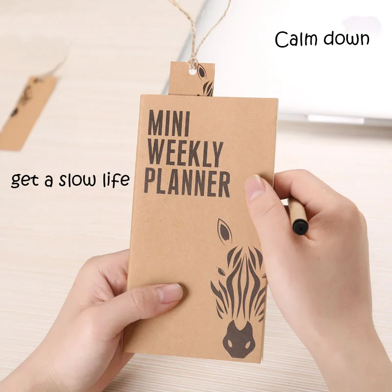 

portable mini daily memos desktop notebooks agenda 2017 weekly schedule planner notebook with bookmark for school office