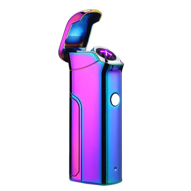 Двойная дуга Usb зарядка сменная электрическая зажигалка плазменная ветрозащитная Электронная зажигалка предохранитель для сигарет - Цвет: Blue