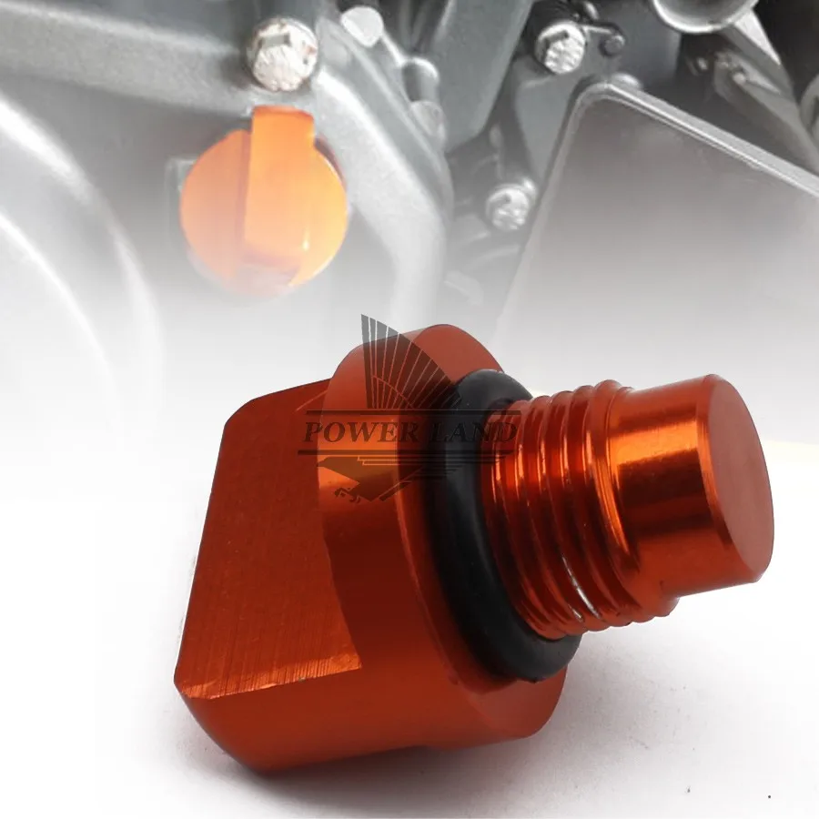 1pcs Motorcycle Accessories CNC Orange Aluminum Engine Oil