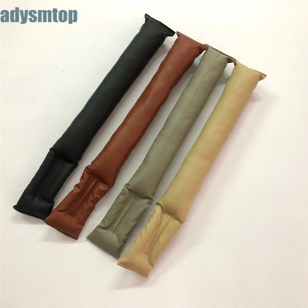 

Ladysmtop 1pc Grey Black Beige Brown Car Seat Cushion Crevice Gap Stopper PU Leather Leakproof Protector car seat cover pad