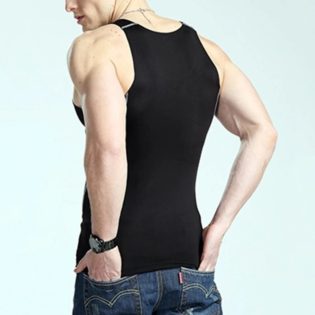 Men's Polyester Sleeveless Shirt Compression Singlet Underwear Undershirt Breathable Man Vest Tank Tight Shirt Sport Wear 