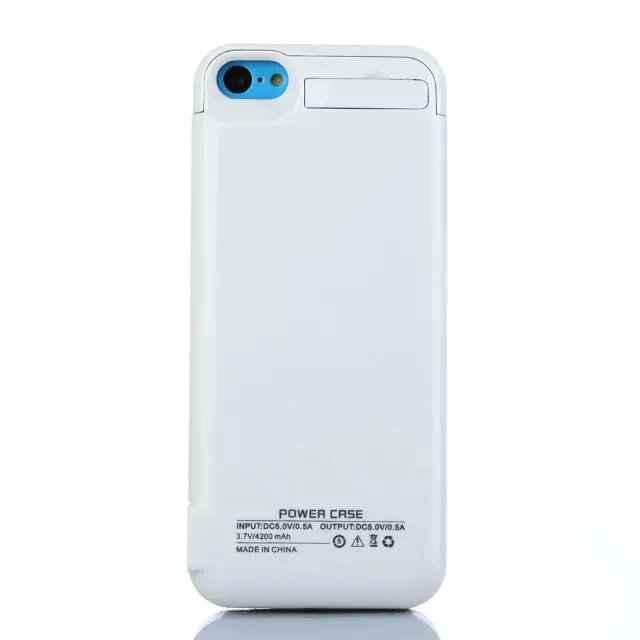 Внешний аккумулятор чехол для Iphone iP 5 5S 5C 2200 мАч/4200 мАч чехол внешний портативный аварийный аккумулятор резервный чехол для зарядного устройства - Цвет: 2200mAh  white