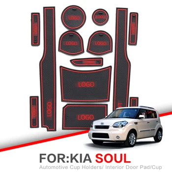 

ZUNDUO Gate slot pad For KIA Soul 2009~ 2013 AM Interior Door Pad Plus MK1 2010 2011 2012 Cup Non-slip mats