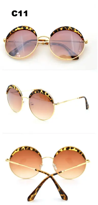 Fashion Women Funky HD Polarized Hippie Round Metal Blue Mirror Lens Reflective Sunglasses with Case Circle Glasses for Girls (5)