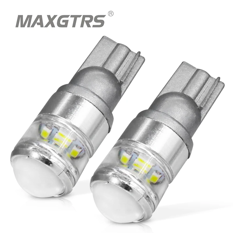 2x T10 عالية مشرق 5smd ل 3535 10 واط مع العارض عدسة سيارة Led أضواء W5W 194 168 السيارات مصابيح كهربائية التخليص مصباح