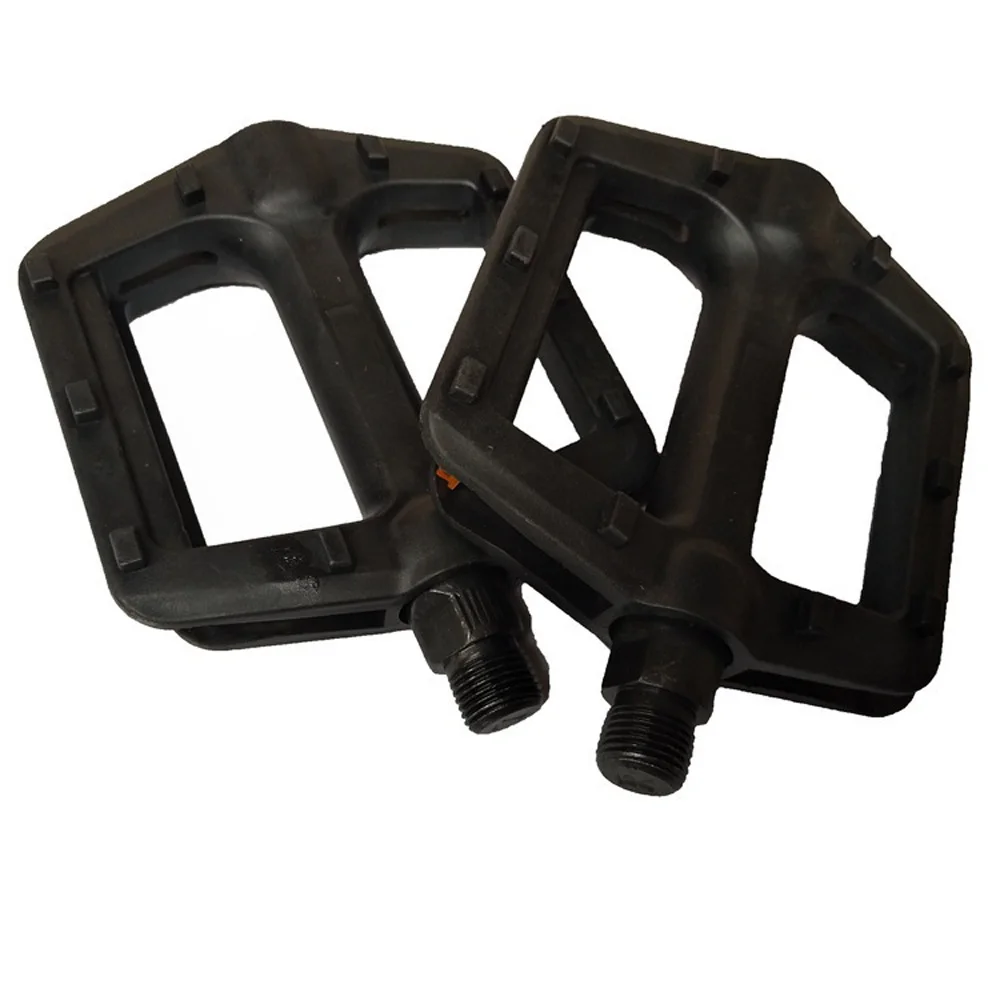

Bike Pedals Platform Tools Bicycle Reflective Flat Black Universal Plastic 14mm