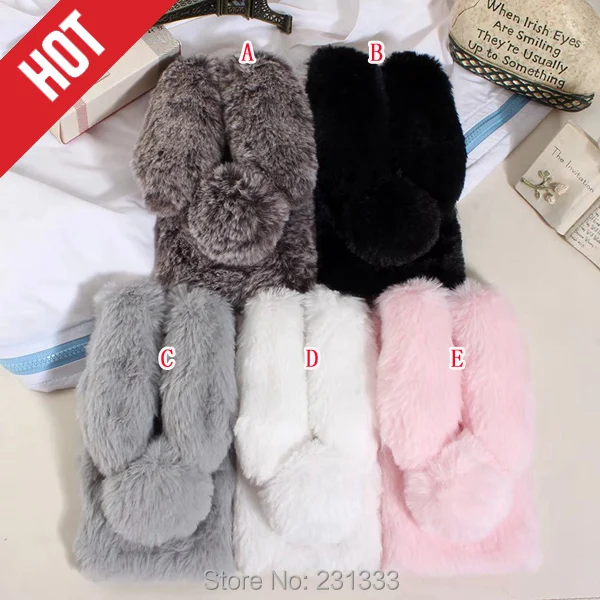

C-ku Rabbit Ear Hair Diamond Fur Dog Soft TPU Case For Xiaomi Redmi 4A 3 PRO Huawei Enjoy 5S G8 MINI Honor 7 Plus Warm Skin 1pcs