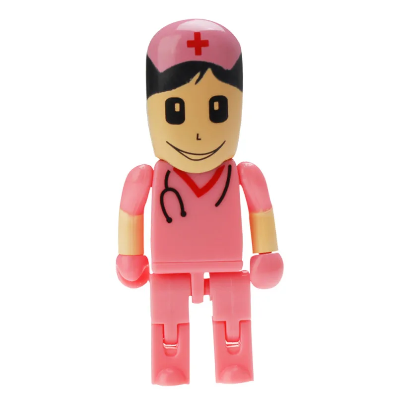 New Arrival USB Flash Drive 4GB 8GB 16GB PenDrive Cartoon Doctor Nurse Flash Memory Stick 32GB 64GB 128GB High Speed Pen Drive