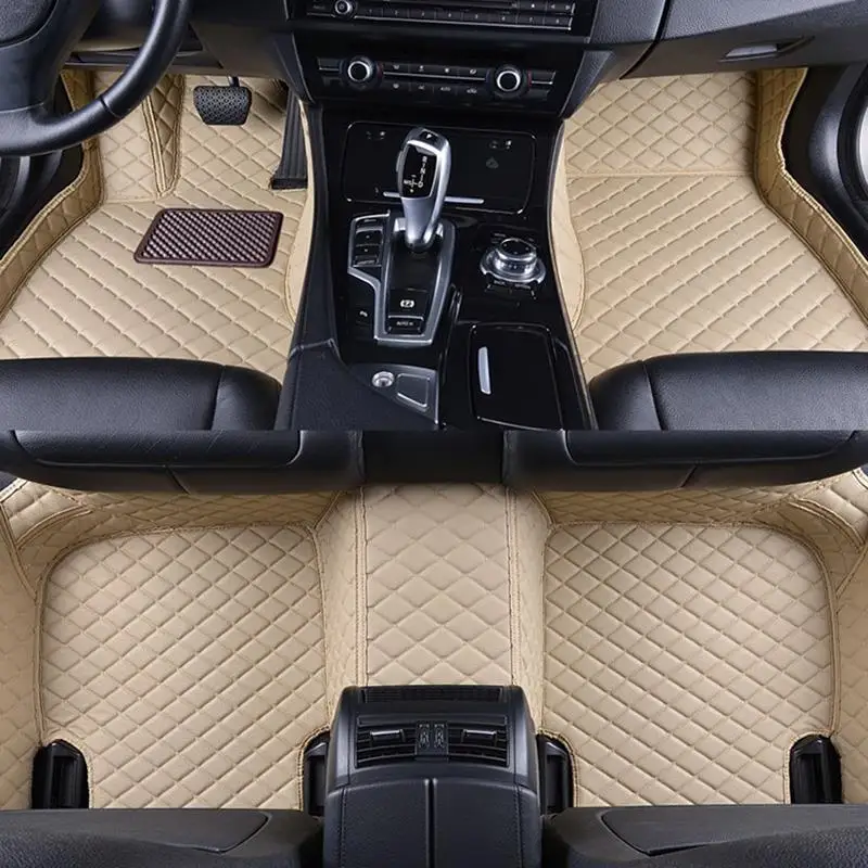 Леворульных автомобилей, автомобильные коврики для Skoda Octavia MK3 5E 2013 пользовательские ковры в авто 3d с текстурой под кожу - Название цвета: Beige