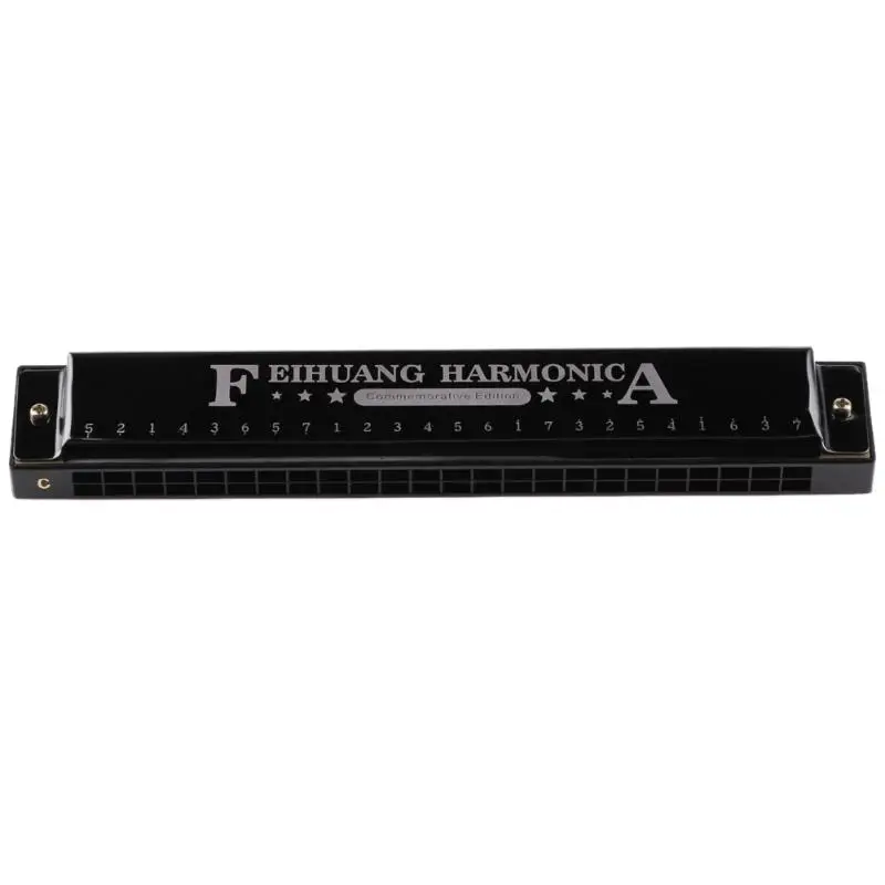 

24 Hole Tremolo Harmonica C Key Octave-tuned Mouth Organ with Case Gold/Black Musical Instruments Harmonica