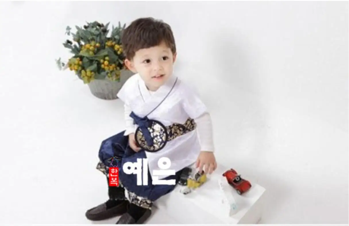  2019 New Fashion Korean Traditional Hanbok for Baby Boy Birthday Party Korean National Kid Dolbok B