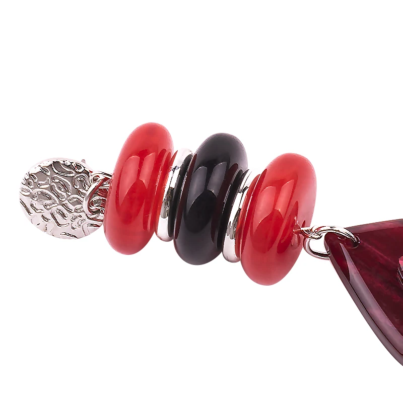 Classic Fashion Resin Statement Earrings for Women Long Round Geometric Metal Acrylic Drop Earring Elegant Wedding Jewelry (3)