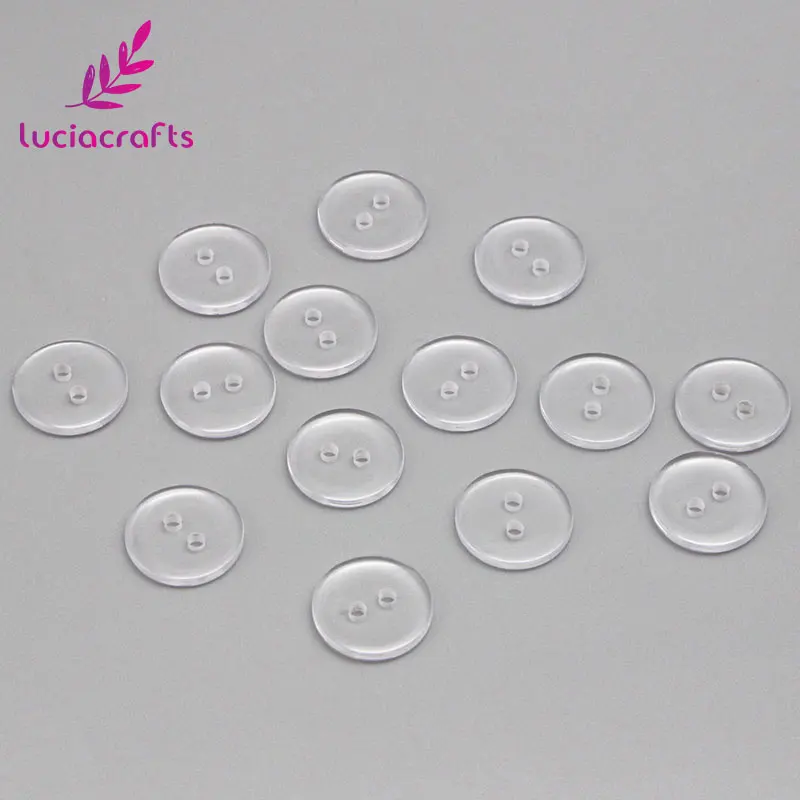 Lucia Crafts 9/12.5/15/20mm Transparent Resin Buttons DIY Shirt Button Garment Sewing  Accessories E0410 4