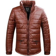 New 2016 PU Leather Winter Jacket Men Thick Warm Down Parkas Jackets For Men Outerwear Winter Coat Casual Cotton Overcoat Jacket