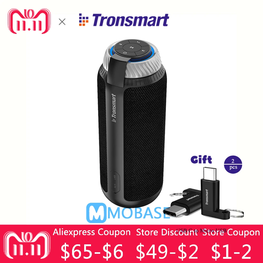 

Tronsmart T6 Portable wireless Bluetooth Speaker Mini Speakers USB Gift l Column subwoofer Soundbar Audio Receiver AUX big power