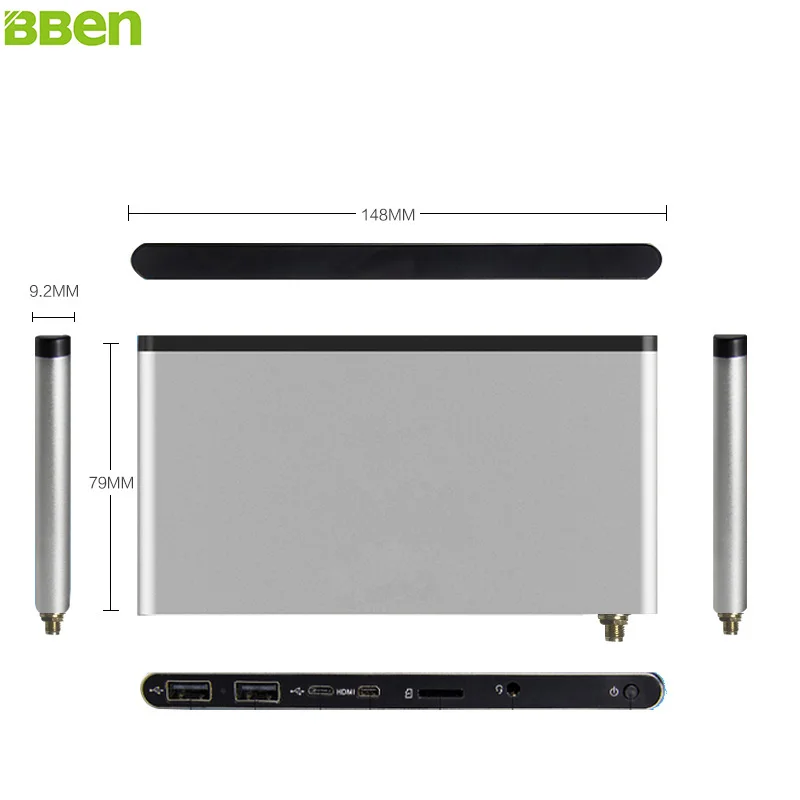 Lowest Price BBen Mini PC Windows 10 Pro Officila or Pre Installed 2G RAM 32G ROM Mini Stick PC USB3.0 USB2.0 with HDMI TF Slot Media Player