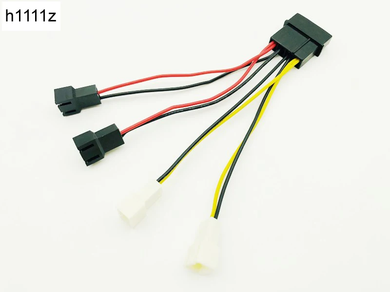 

2018 Computer Cooling Fan Power Cables 4Pin Molex to 3Pin Fan Power Cable Adapter Connector 12v*2/5v*2 for CPU PC Case