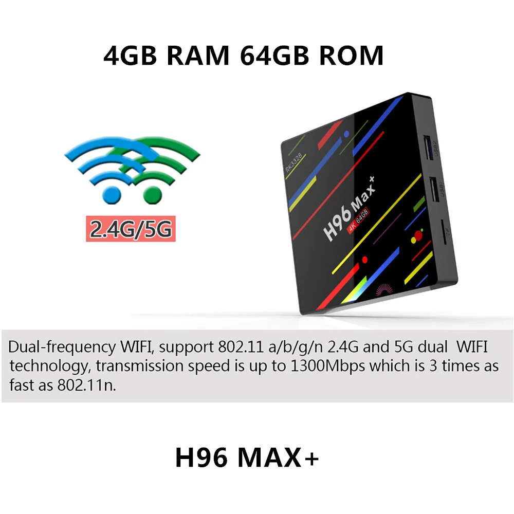 ТВ приставка L8STAR H96 MAX+ Android 8,1 4 Гб 32 Гб Rockchip ТВ приставка RK3328 Смарт ТВ приставка USB 3,0 4K 5G WiFi медиаплеер HD приставка