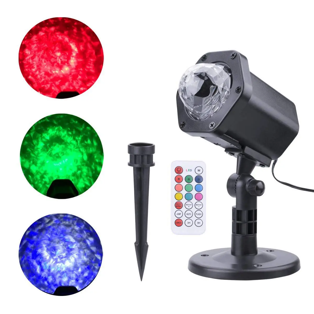 

Water Wave Ripple Effect Projector Light,Waterproof Lawn Lamp with Remote Colorful Flowing Water Ripple Flame Ocean Views