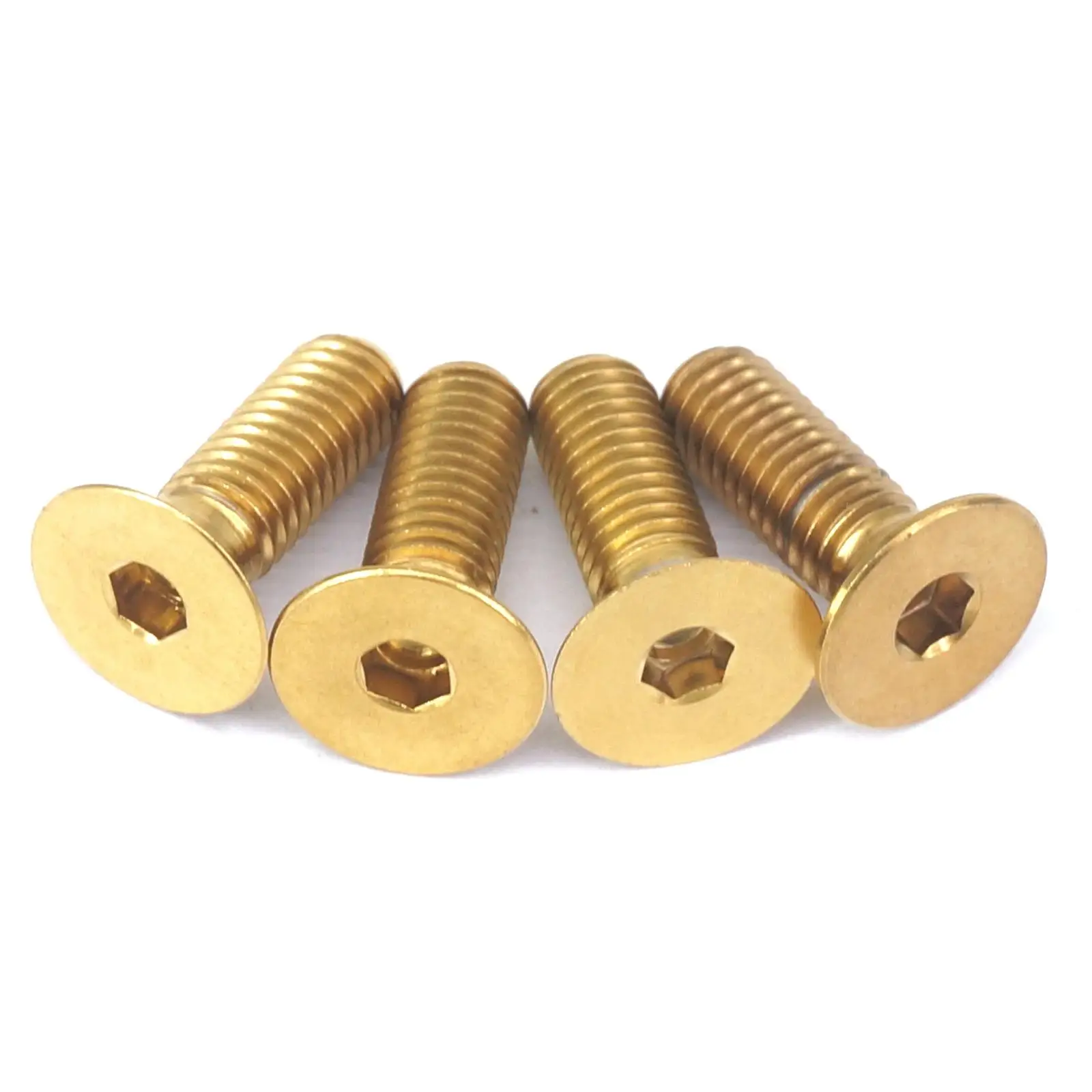 4 шт. M5x15 мм Golden GR5 шестигранные болты с потайной головкой из титанового сплава для