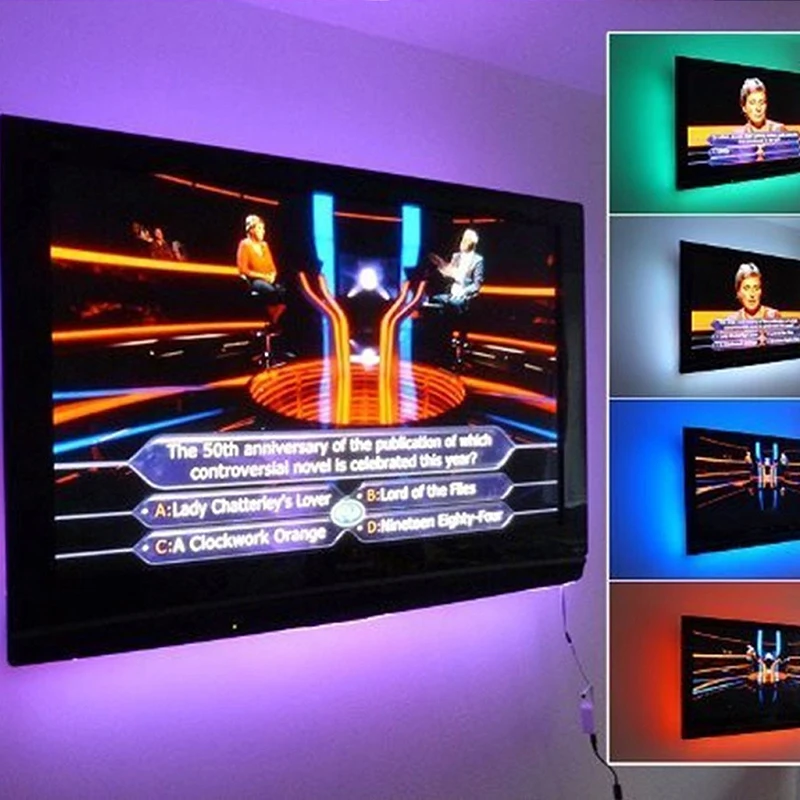 USB кабель 5 в 90 см Светодиодная лента светильник 5050 RGB полоса гибкий Рождество