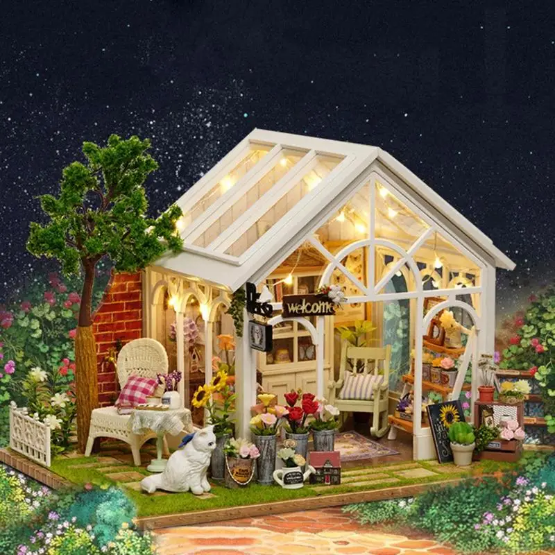 

DIY Doll House Wooden Miniature Dollhouse Furniture Kit Toys Birthday Gifts