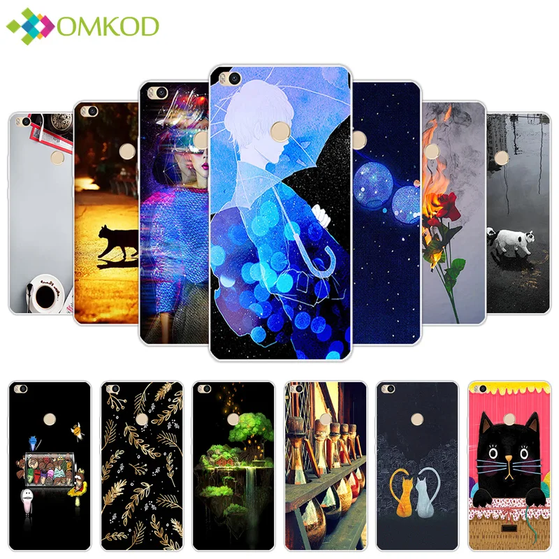 6.44" for Xiaomi MAX2 Black Back Matte Surrounding Cover Ultrathin Clear Soft TPU Phone Case Mi MAX 2 Customize Coque | Мобильные