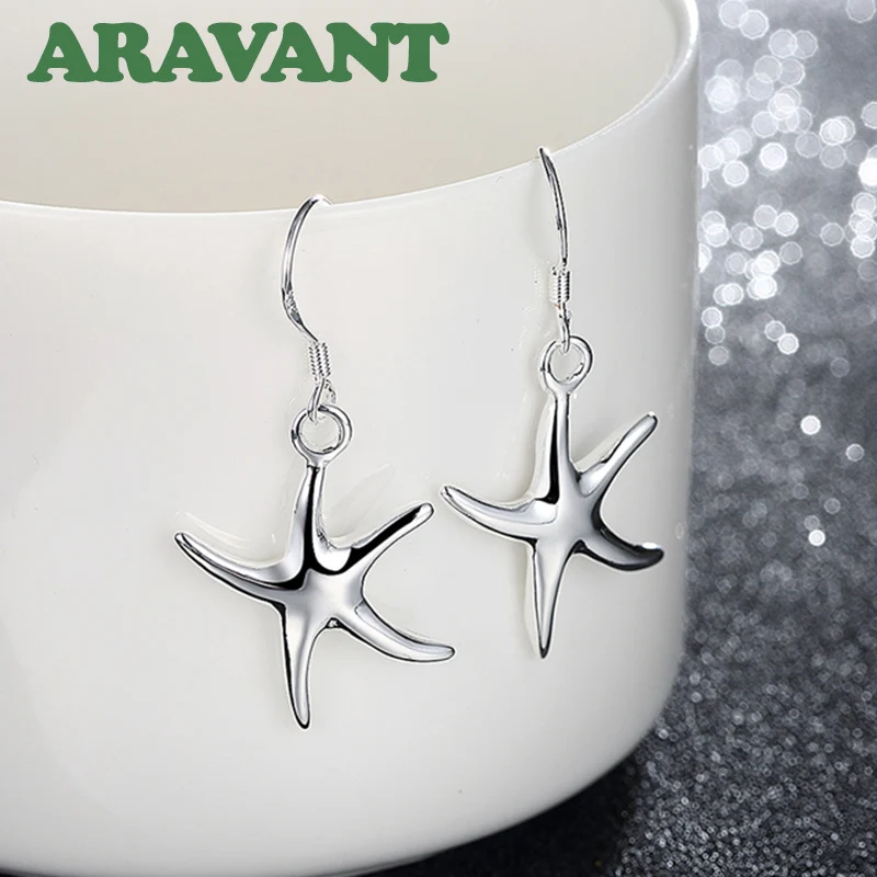 

Drop Earring Jewelry 925 Silver Starfish Earrings For Women Fashion Jewelry Gifts