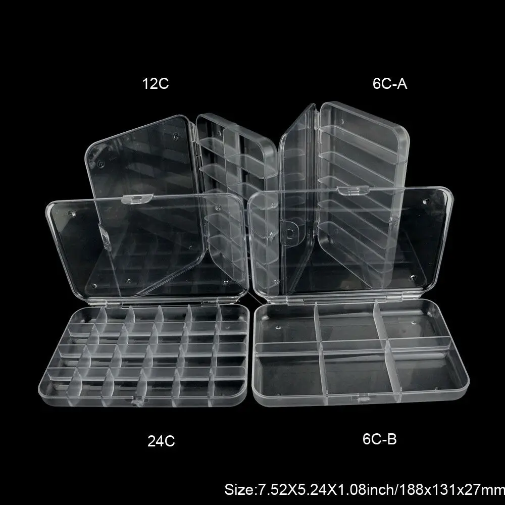 Aventik Slim Clear Lid Fishing Box Fly Fishing Fly Hook Tackle Collection Box 