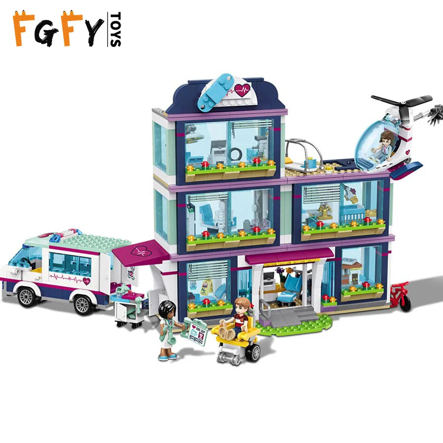 

Legoingly Friends Girl Series 932pcs Building Blocks toys Citys Heart lake Hospital kids Bricks girl gift DIY toy for children