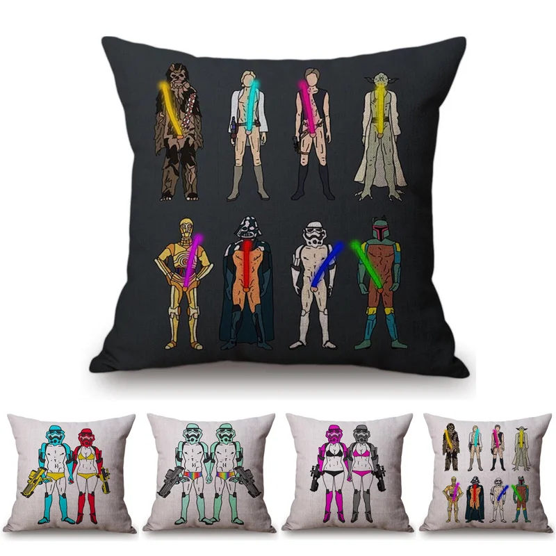 Buy Cushion Cover Funny Star Wars Yoda Pillow Cartoon Decorative Throw Pillow