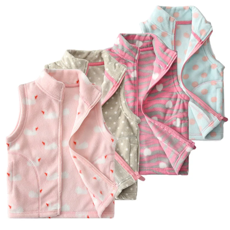 

New Kids Vest Autumn Winter Girls Boys Warm Dot Zipper Waistcoat Vests For 2 3 4 5 6 yrs Children's Outerwear Baby Clothes 2019