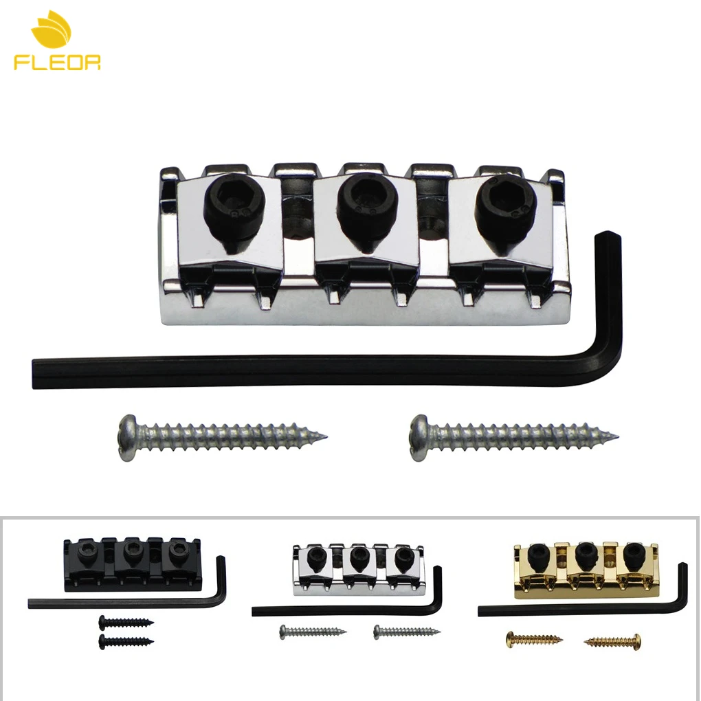 

FLEOR 1pcs Electric Guitar Locking Nut 43mm String Lock for Double Locking Tremolo Bridge System , Chrome/Black/Golden