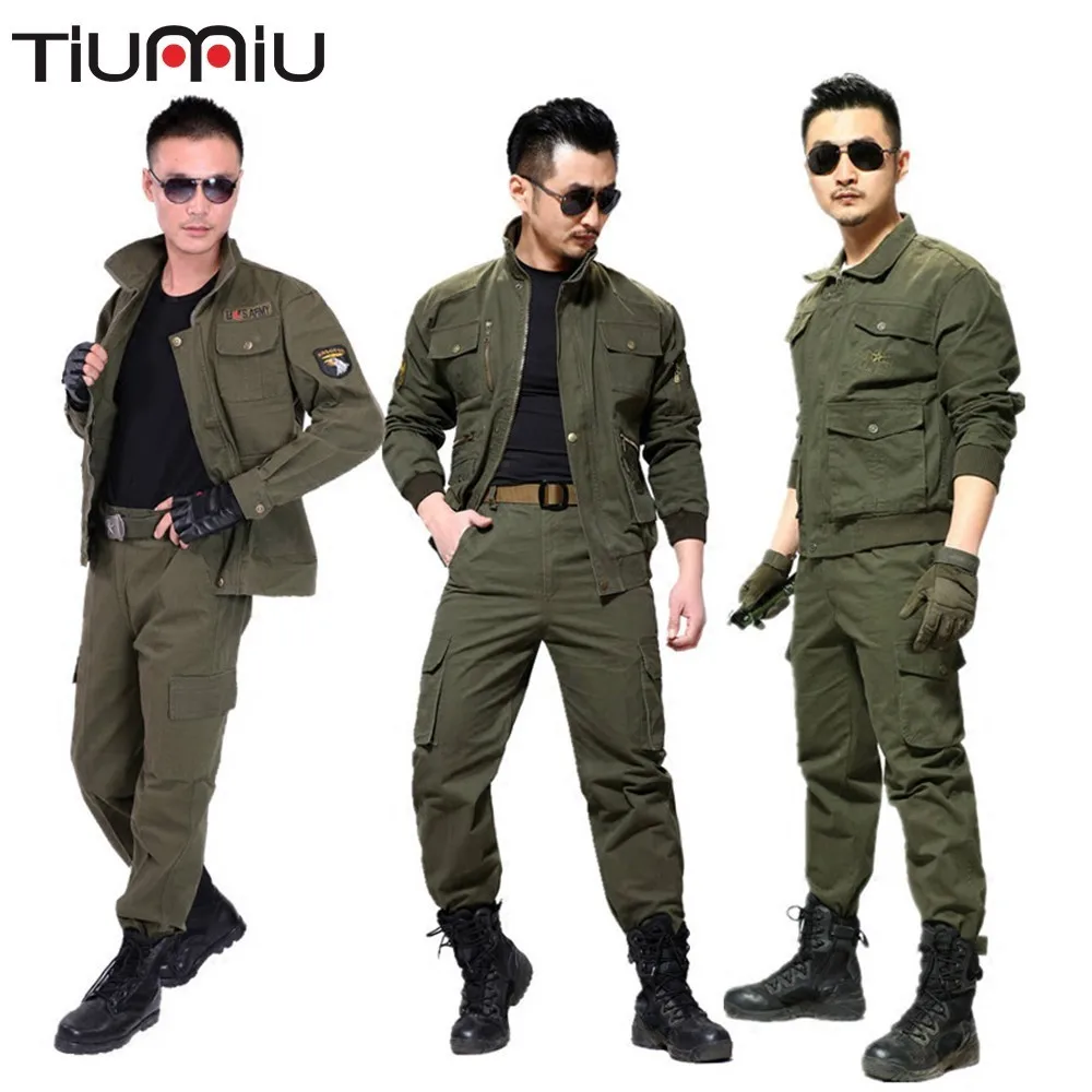 

Autumn Pure Cotton Long Sleeve Welding Suit Military Tactical Army Militar Ww2 Softair Roupas Masculinas Militaire Uniform