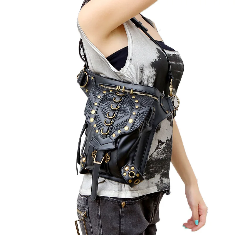 Steampunk Top Quality Black Leather Women Waist Bags Leg Bag Thigh Belt Motorcycle Ride Punk Rock Messenger Shoulder Pack Steampunk Top Quality Black Leather Women Waist Bags Leg Bag Thigh Belt Motorcycle Ride Punk Rock Messenger Shoulder Pack