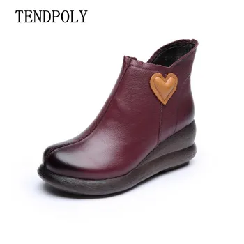 

2018 spring autumn new handmade vintage ethnic style leather women's boots waterproof non-slip fashion comfortable Women's shoes