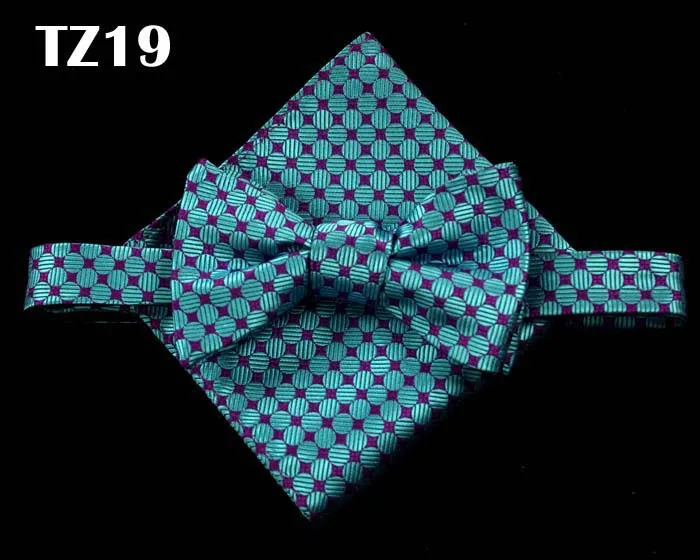 Для мужчин лук галстук Красочные Пейсли Bow Tie Бизнес свадебные с бантиком в горошек Лук галстуки с платком для жениха Вечерние аксессуары