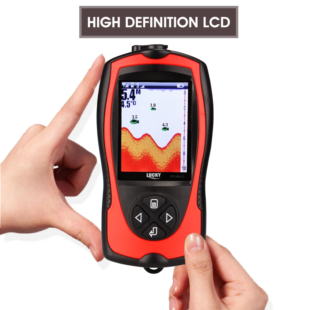 Portable Fish Finder 2.4' LCD 100M/300FT Depth Fish Alarm Wired Detector Sounder English Russian Options fishing accessories fish finder