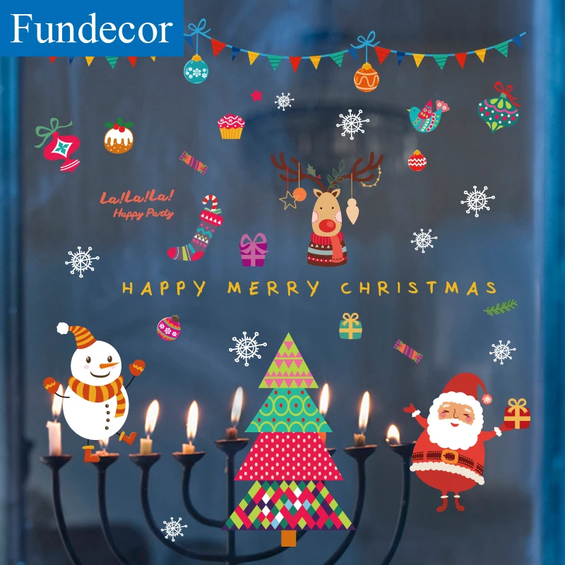 [Fundecor] Diy Happy Merry Christmas Festival Wall Stickers For Kids