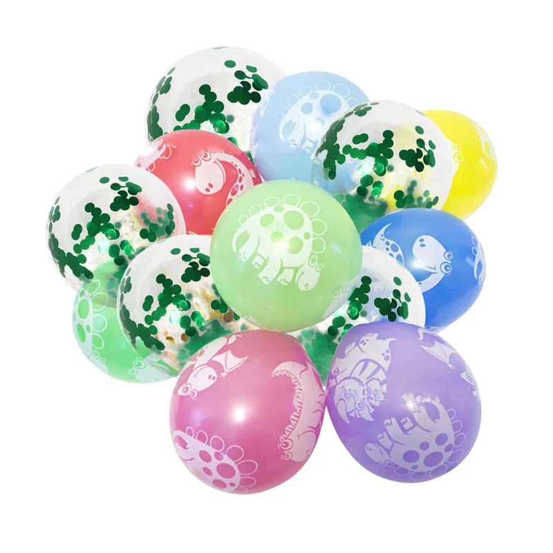 Cyuan, маленький динозавр, праздничный комплект для дня рождения, динозавр, тема для детской вечеринки, баннеры, латексные шары, бумажный стаканчик, тарелка, Декор - Цвет: 15pcs latex balloon2