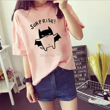 10 шт./лот Для женщин Летняя футболка с принтами футболка милые топы с короткими рукавами с круглым вырезом джемпер