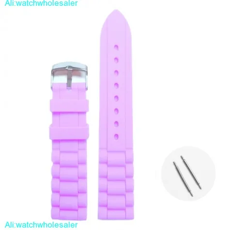 16mm Purple Mimosa  Silicone Jelly Rubber Ladies Watch Band Straps WB1002L16JB